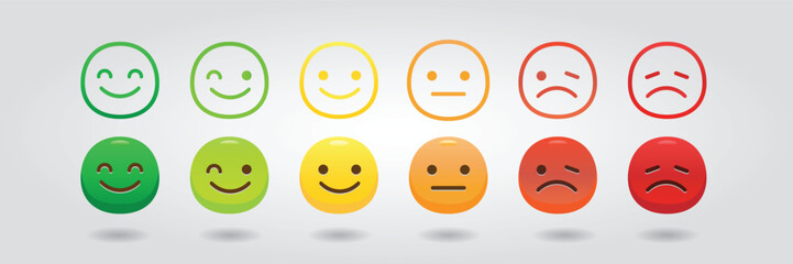 Emoji collection illustrate with various face and expression in colorful 3D style.