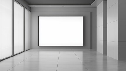 Minimalist Interior with Blank Wall and Floor Reflection