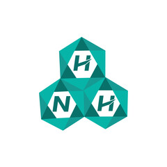 Obraz premium HNH creative minimalist letter logo. HNH unique vector initials alphabet letter logo design