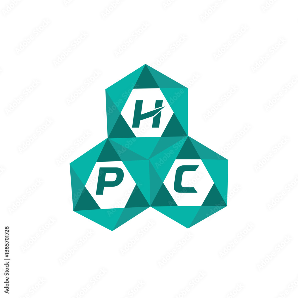 Fototapete hpc creative minimalist letter logo. hpc unique vector initials alphabet letter logo design