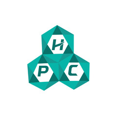 Fototapeta premium HPC creative minimalist letter logo. HPC unique vector initials alphabet letter logo design