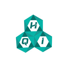 Fototapeta premium HQI creative minimalist letter logo. HQI unique vector initials alphabet letter logo design