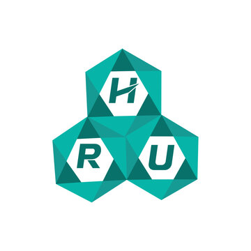 HRU creative minimalist letter logo. HRU unique vector initials alphabet letter logo design