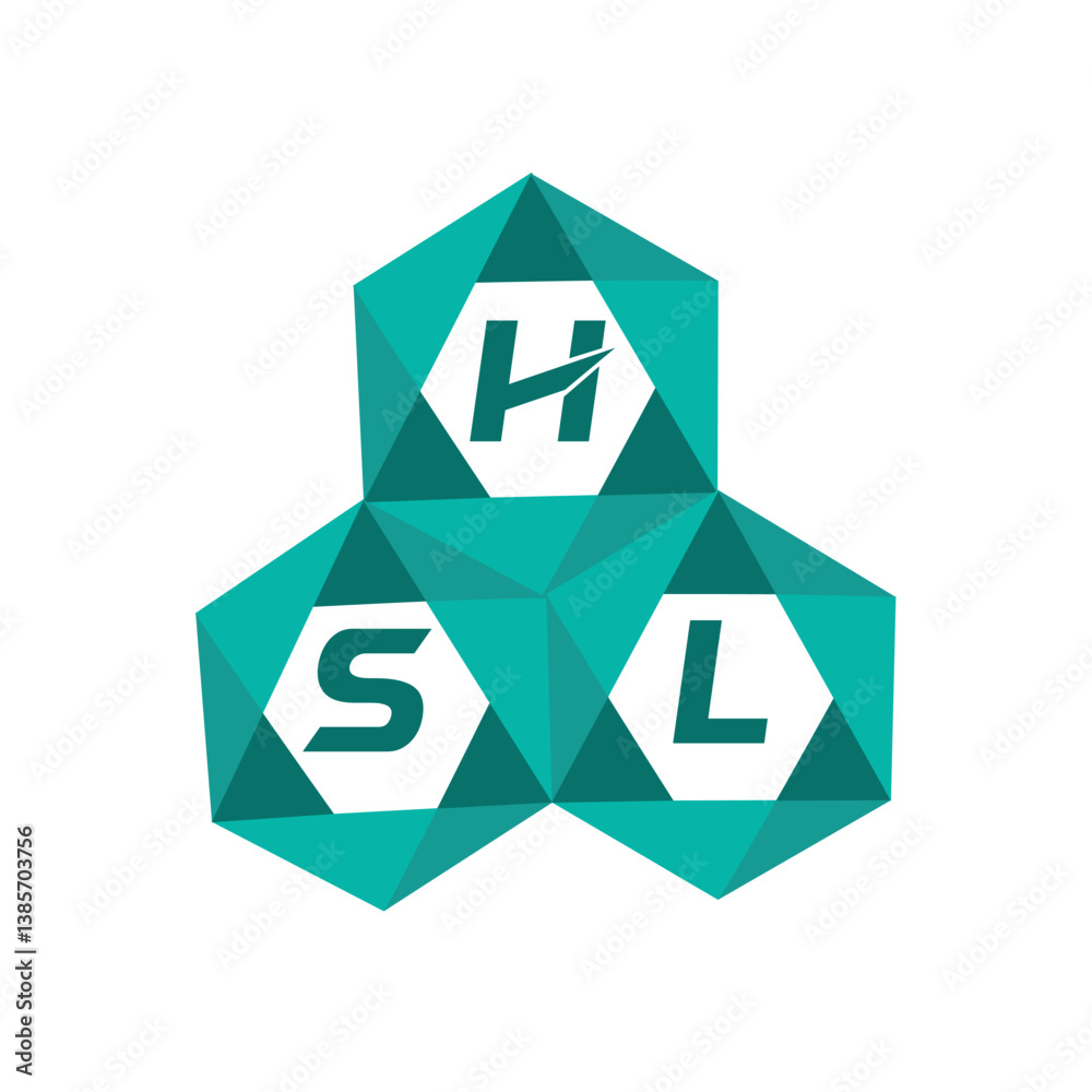 Fototapete hsl creative minimalist letter logo. hsl unique vector initials alphabet letter logo designhsl creat