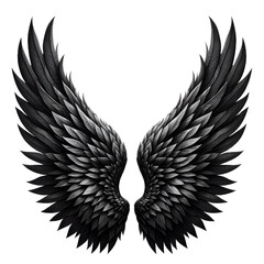 Two wings black isolated on white background