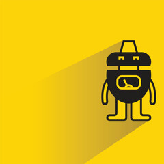 smart robot avatar with shadow on yellow background