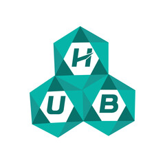 HUB creative minimalist letter logo. HUB unique vector initials alphabet letter logo design