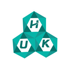 HUK creative minimalist letter logo. HUK unique vector initials alphabet letter logo design