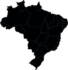 Simple Map of Brazil with States © PNG Designs 