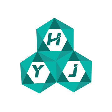 HYJ creative minimalist letter logo. HYJ unique vector initials alphabet letter logo design