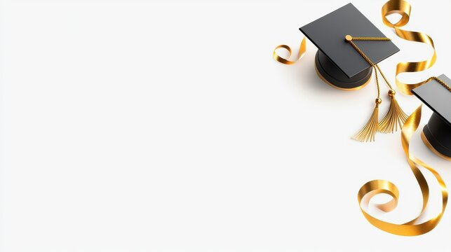 A professional graduation border with gold-accented caps and scrolls, ideal for graduation certificates or formal invitations.