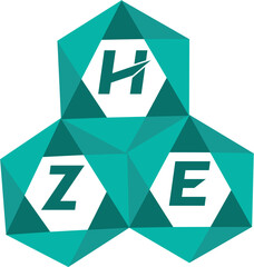 HZE creative minimalist letter logo. HZE unique vector initials alphabet letter logo design
