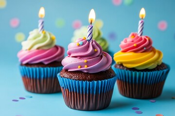 birthday cupcake with candle