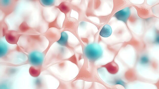 Molecular interaction event laboratory scientific visualization digital environment close-up view biochemical concept - Powered by Adobe