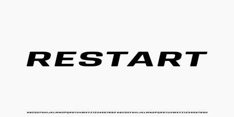 Modern Bold Font. Regular Italic and Number. Typography urban style alphabet fonts for fashion, sport, technology, digital, movie, logo design, vector illustration