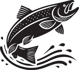 Fototapeta premium fish vector, fish illustration, fish logo vector, fish silhouette vector, 
