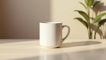 Obraz premium A blank ceramic mug mockup with no logo or print