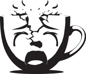 broken cup vector