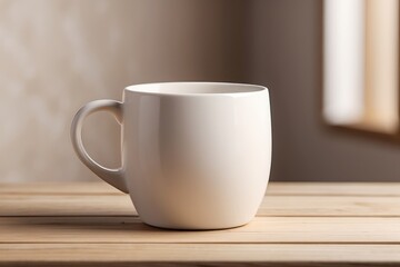 Fototapeta premium A blank ceramic mug mockup with no logo or print