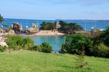 Beach on the Brehat island in Brittany in France, Europe
