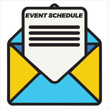 open envelope event schedule document clip art preview
