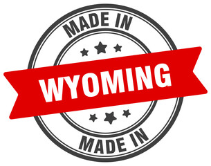 Fototapeta premium Made in Wyoming round sign. Made in Wyoming stamp.