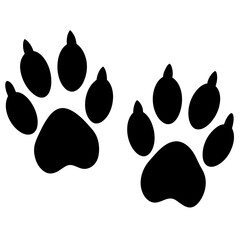 Fototapeta premium Paw silhouettes on white background