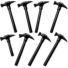 Hammer Set Vector: Professional Tools & Construction Equipment Design