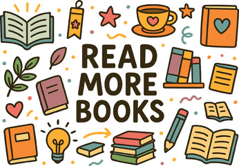 Inspirational book doodles for reading enthusiasts and education design