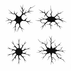 Jagged Crack Marks Surface Graphic Illustration Vector Design.