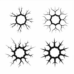 Jagged Crack Marks Surface Graphic Illustration Vector Design.