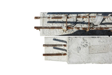 object in building construction site detail joint concrete with metal steel rusty dirty high quality unfinished foundation png