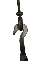Heavy Duty Steel Sling Hook object in building construction site detail joint concrete with metal steel rusty dirty high quality unfinished foundation png