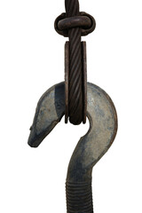 Heavy Duty Steel Sling Hook object in building construction site detail joint concrete with metal steel rusty dirty high quality unfinished foundation png