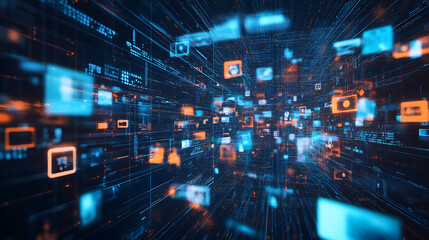 An AI powered system enhancing social media engagement by analyzing real time user interactions and content trends, futuristic AI-driven social media platform, Digital technology style