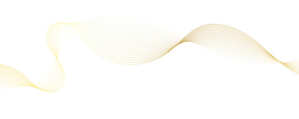 Abstract golden linear background. Flowing particles future technology concept abstract gradient and gold wave curve lines banner.