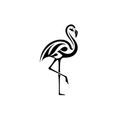 Obraz premium An Abstract Representation of a Flamingo Standing Elegantly_transparent