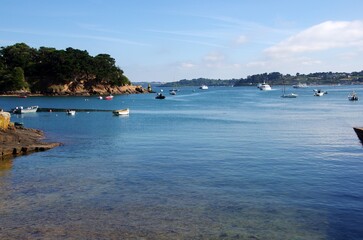Seascape on Brehat island in Brittany in France, Europe