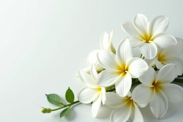 Elegant white flower arrangement on pristine backdrop, pure, soft