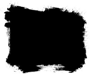 Fototapeta premium black ink brush painting banner label panel artistic grunge graphic element