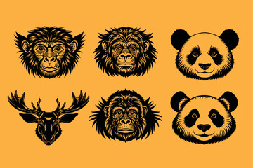 Animal Head Vector – Wild Animal Clipart Collection