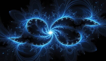 Glowing Fractal Bloom: An Abstract Exploration of Light and Darkness