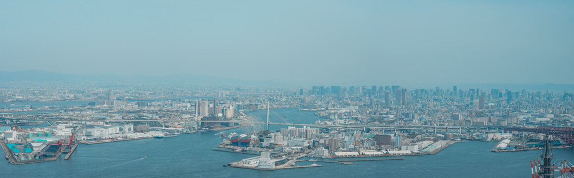 大阪市のパノラマ風景