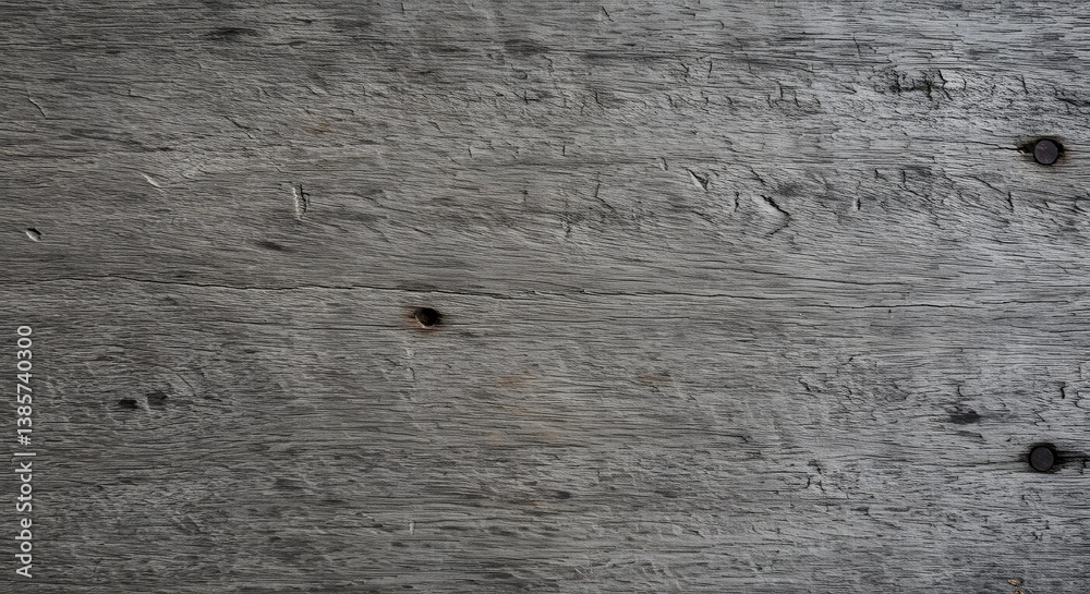 Poster grey weathered wood texture with rustic nails for vintage backdrop