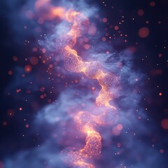 Ethereal Abstract Art with Glowing Particles and Colorful Swirls