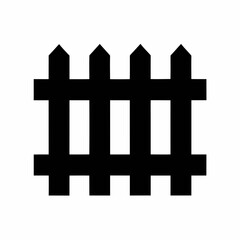 Fototapeta premium Simple Wooden Fence silhouette Vector Illustration.
