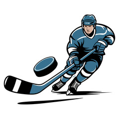 Obraz premium hockey player on a skateboard sports illustration