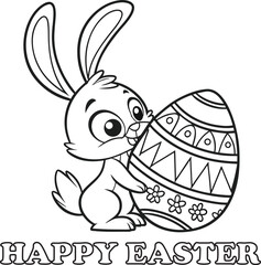 easter bunny with eggs