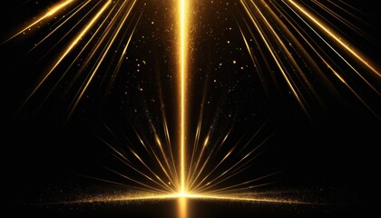 Elegant golden light burst on a dark background for festive celebration