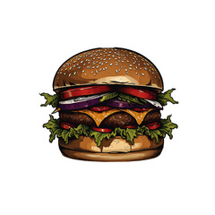hamburger on white background png